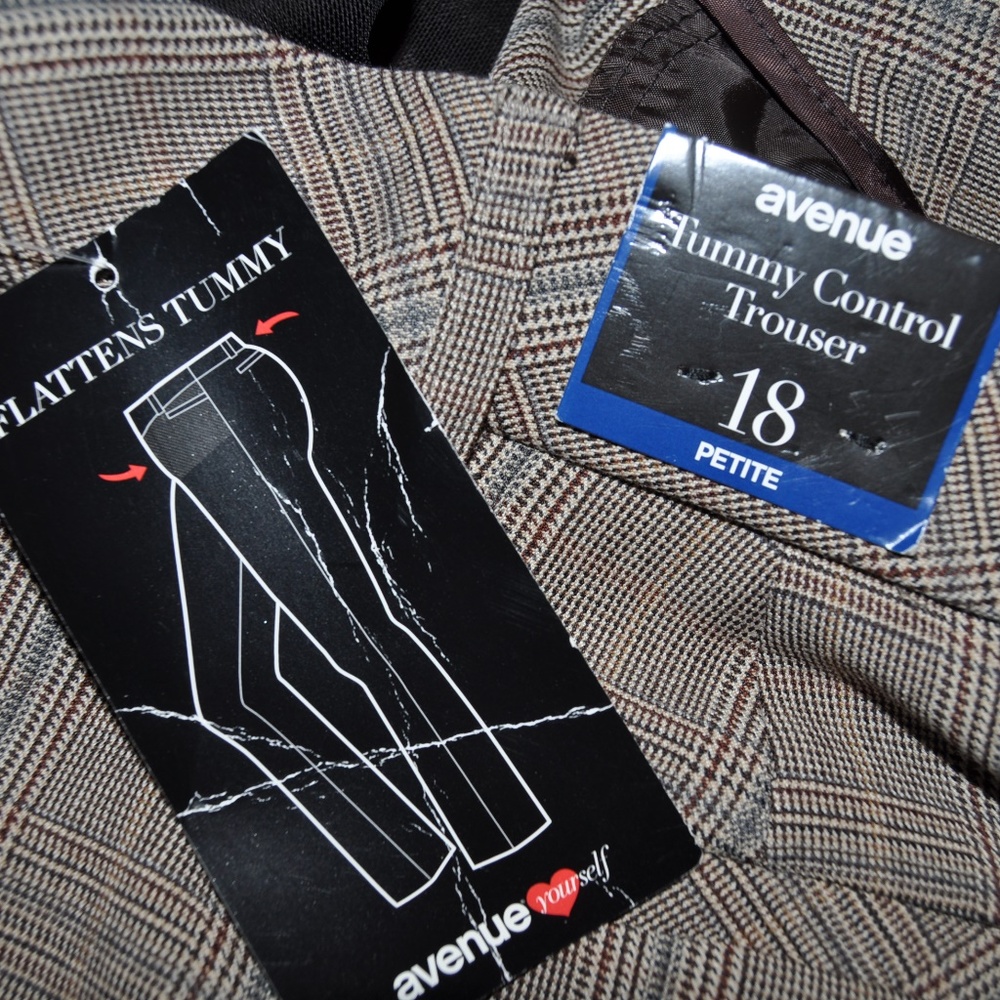 082 NWT Plaid Slimming Trouser Pant sz 18 petite - Picture 8 of 8